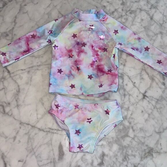 Andy & Evan Tie Dye Rash Guard Set 0/3 - Picture 1 of 9